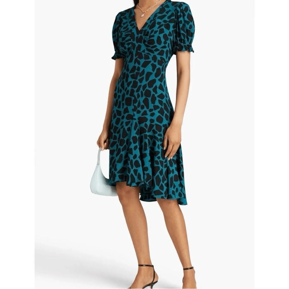 Diane Von Furstenberg Alexis Giraffe Mini Dress Y2K